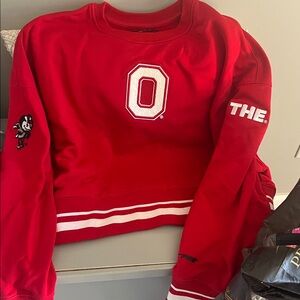 Cropped Red Ohio State Sweatshirt